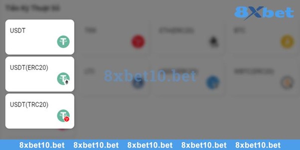 Hướng dẫn nạp tiền 8xbet qua USDT